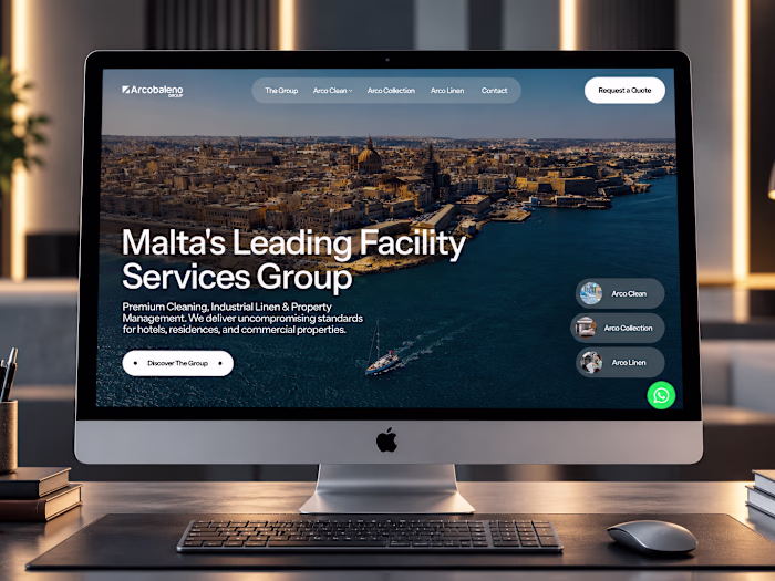 Arcobaleno Group Ltd website Redesing in framer 