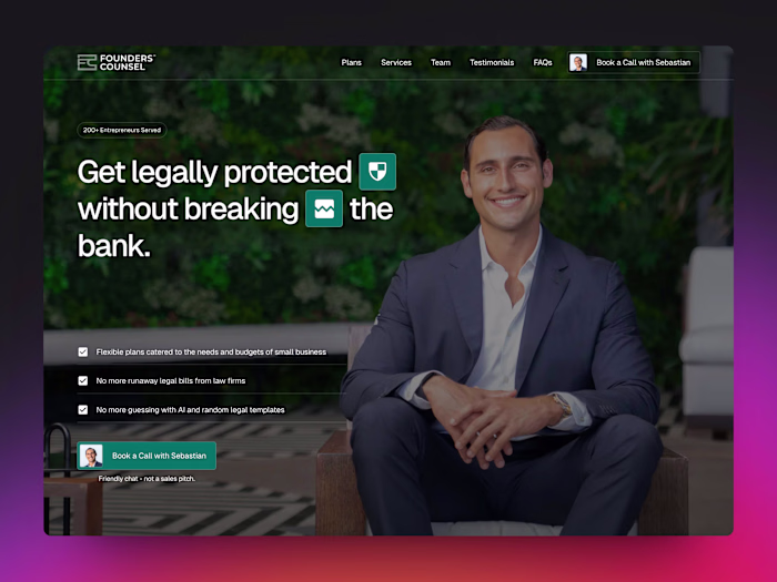 Website for Legal Start-Up: Founder's Counsel