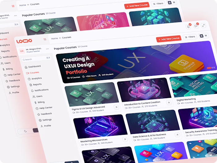 LMS Dashboard UI/UX Design