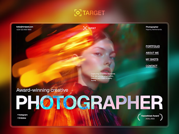 Target - Free Framer Photography Template.