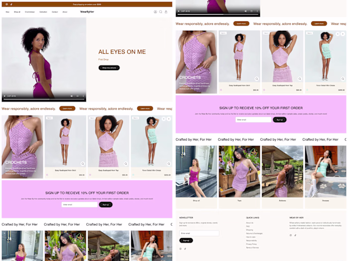WearByHer Shopify Website Development