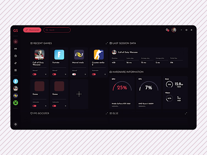 GS - UI for Desktop Dashboard
