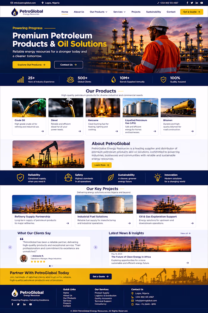 Project Title:
PetroGlobal Energy Resources Website
