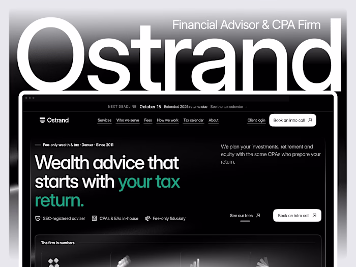 Ostrand: Framer template for tax & wealth advisors