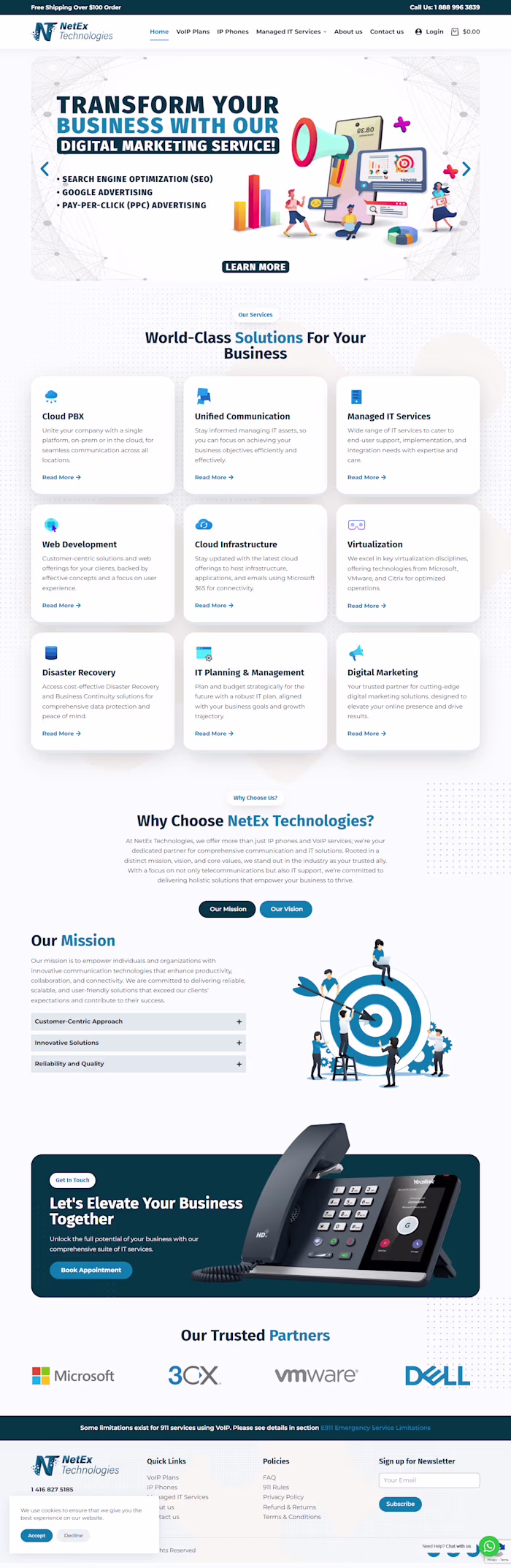 IP Phones and VoIP Services Website (NetEx Technologies)