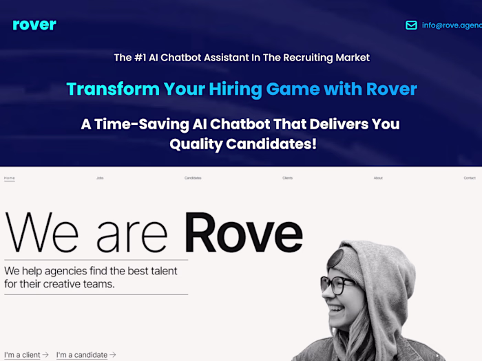 AskRover AI Chatbot Landing Page