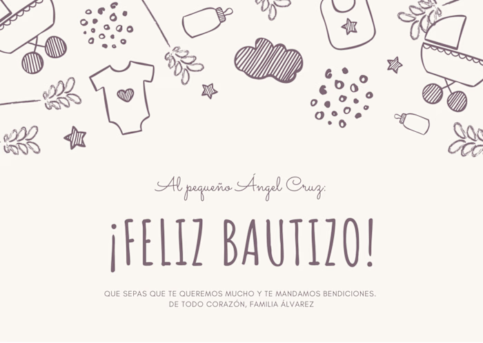Elegant baptism invitation designed in
