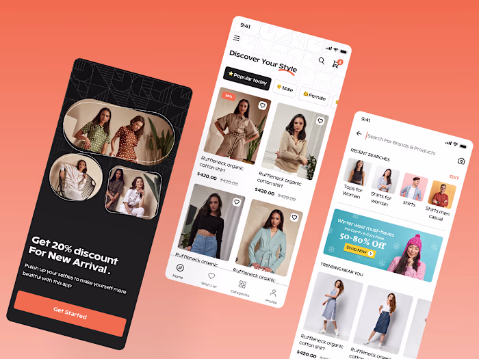 Fashion Shop Mobile App UI Screen