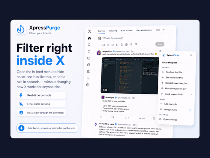 XpressPurge: browser extension that cleans up your X feed