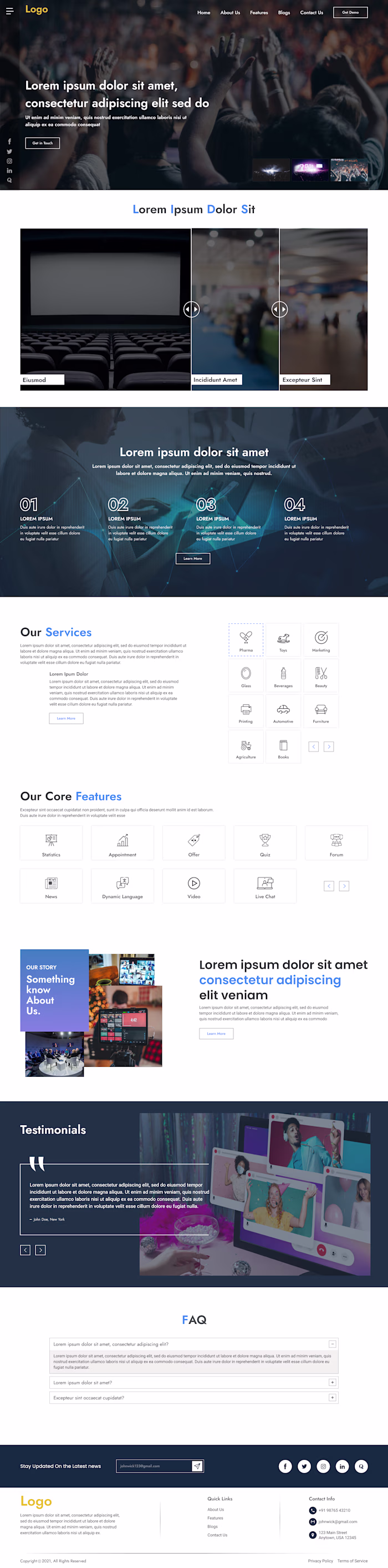 Event Management Website Design