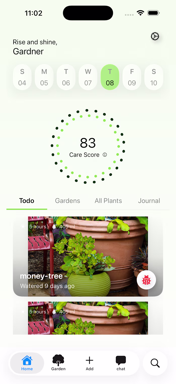 Garden journal prototype for ios