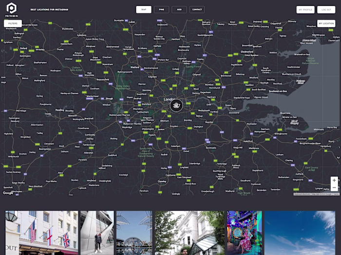 Instagram Secret Photo Locations App/Website