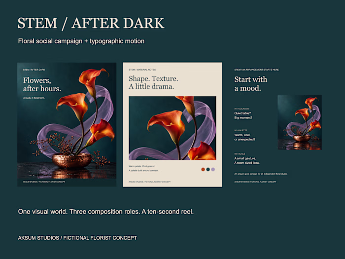 STEM / AFTER DARK | Floral Social & Motion Study