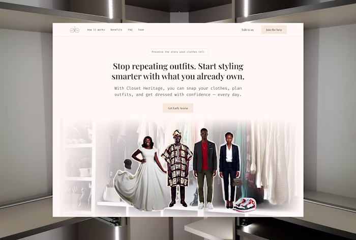 Closet Heritage Website design