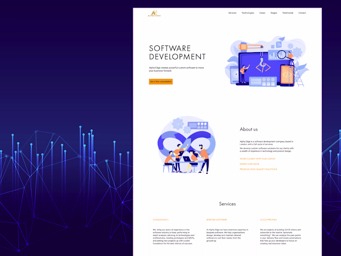 Alpha Edge | Figma design | Landing