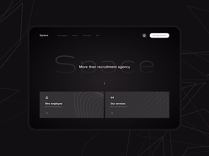 Main page for recruitment agency