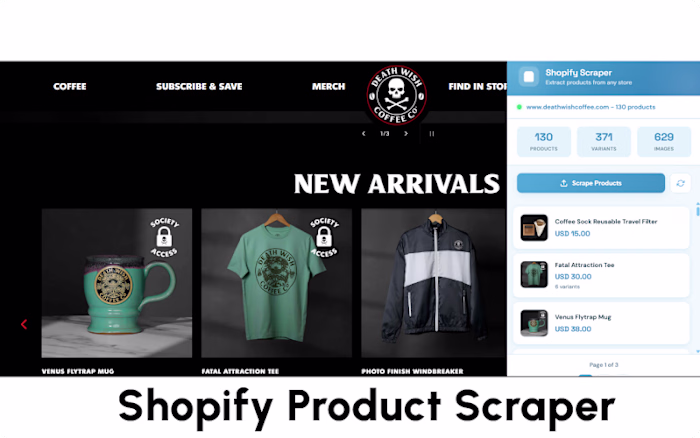 Shopify Products Scraper - Extension

Scrape