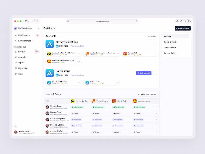 Account & User Management Review Dashboard