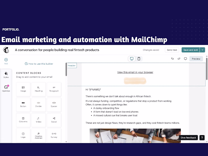 Built and managed email marketing