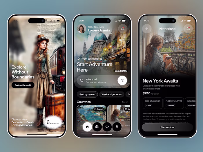 Luxury Travel Booking App UI