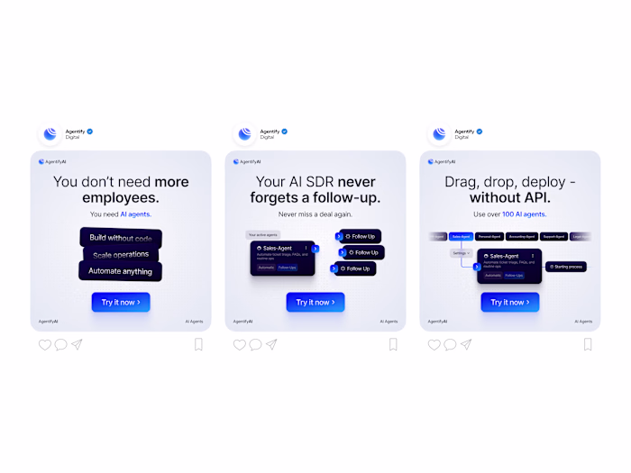 New ad designs for an AI SaaS.