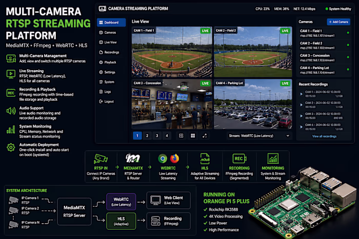 Built a multi-camera edge streaming