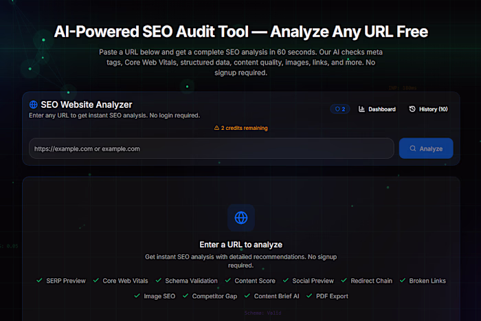 AI SEO Copilot: Instant Website Audit Platform