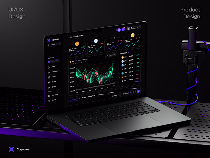 CryptoVue – Modern Crypto Trading Dashboard UI