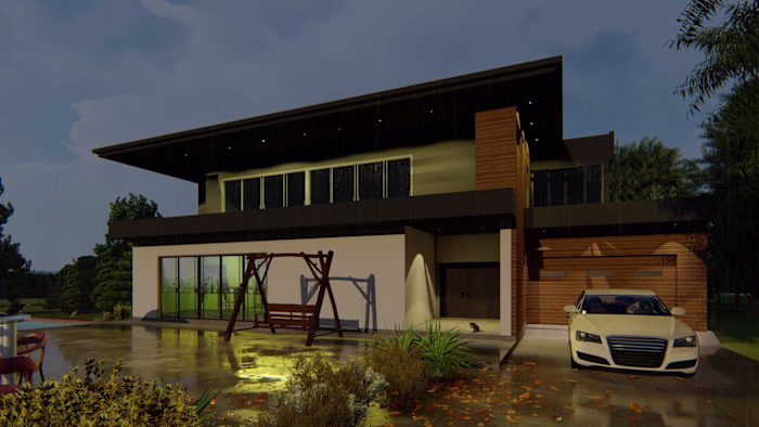 Moody Night Villa: Rain & Light