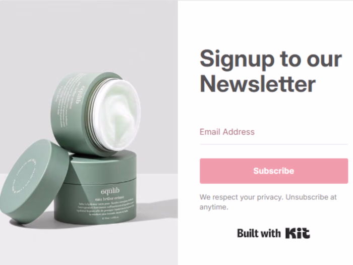 Kit Email Newsletter Form Page