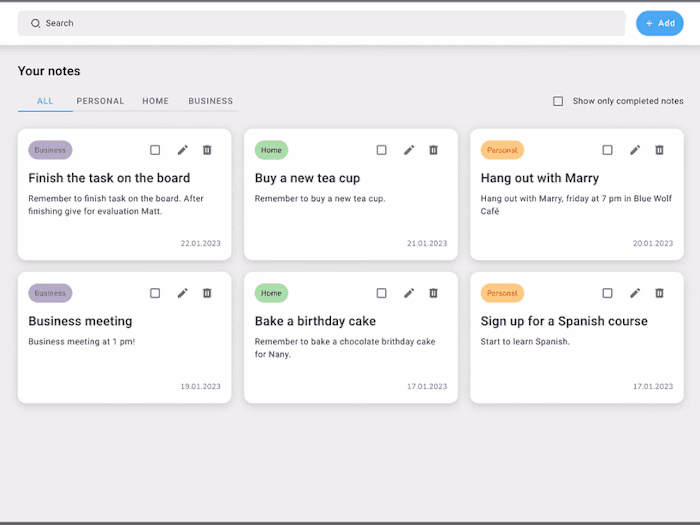 Personal Note App