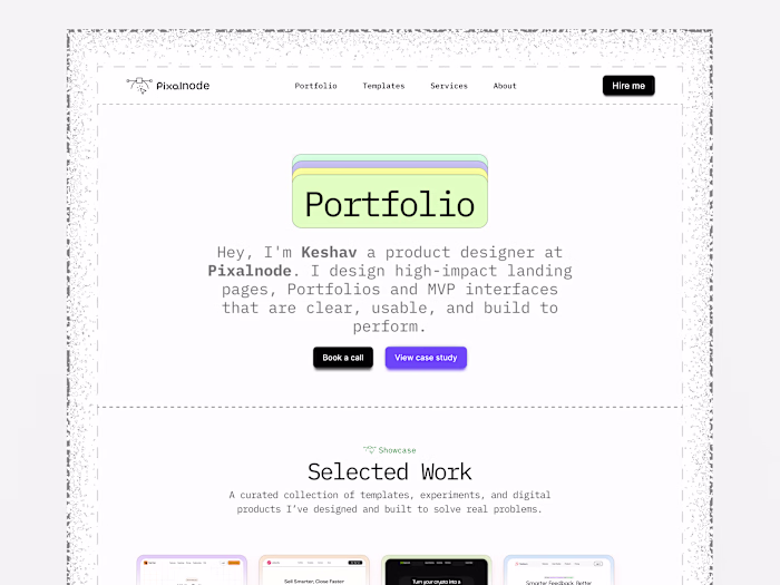 Pixalnode Personal Portfolio Design