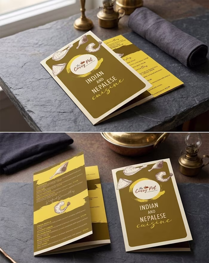 Professional Tri-Fold Menu Design for