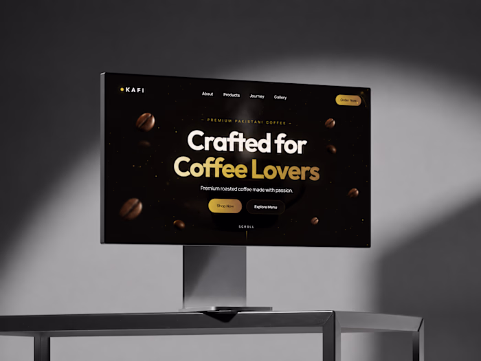 KAFI 3D Coffee Brand Website Design
