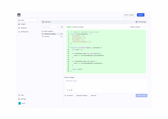Code editor screen