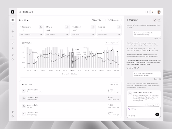 AI Voice Agent Dashboard UI/UX