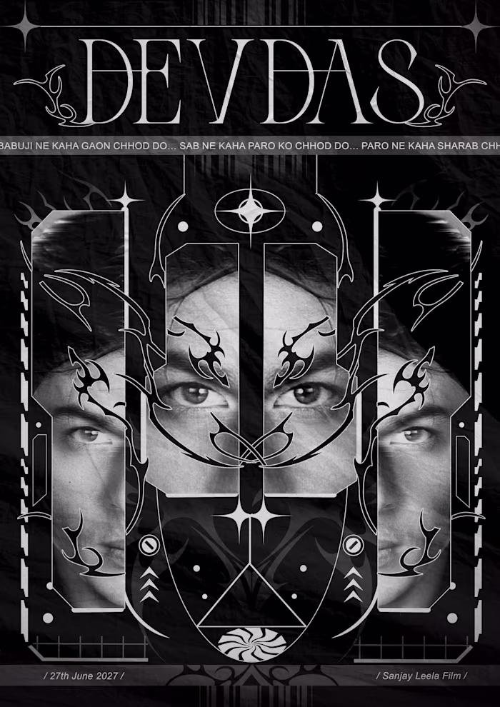DEVDAS MOVIE NEOGOTHIC POSTER DESIGN