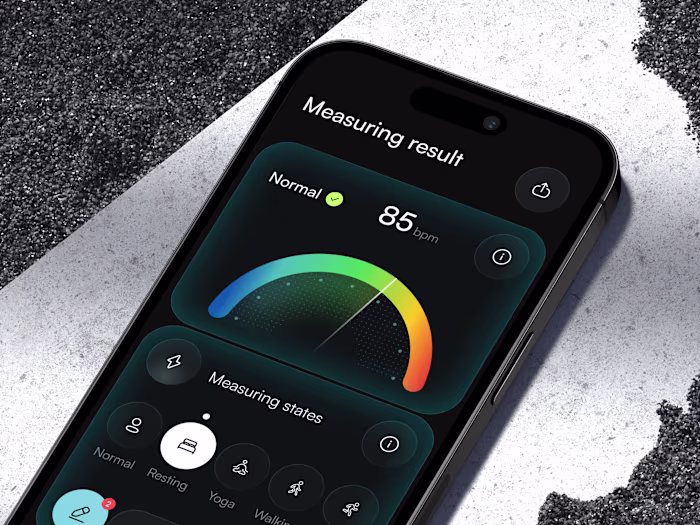 📈Product design for the heart rate monitor app | Hyperactive