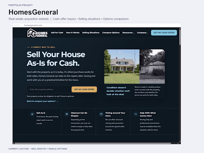 HomesGeneral Real Estate Website Development