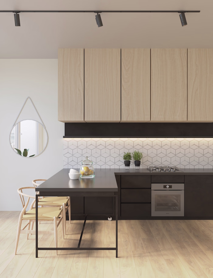 Modern kitchen 3d visualization | 3d interior rendering