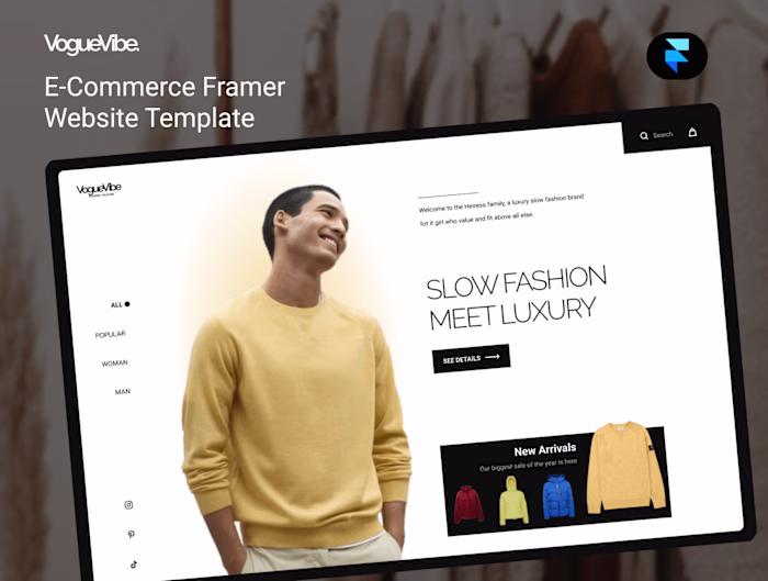 VogueVibe - E-Commerce Framer Website