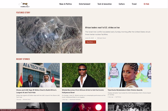 Running Africa - News & DJ Hub Platform Development