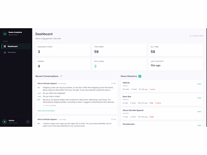 Pre-Built AI Chatbot Demos for Prospect Outreach