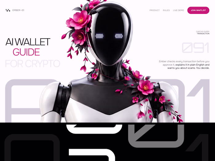 EMBER | AI Crypto Wallet Landing Page | Web3 Web Design