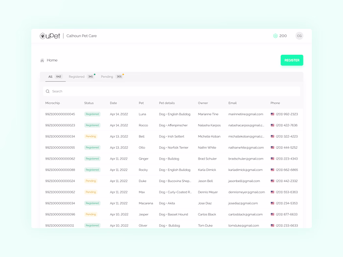 Design System for uPet - Microchip Registration SaaS