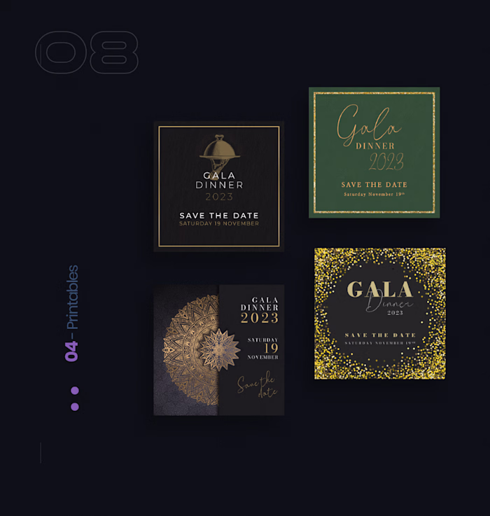 Gala Dinner Invitations
To design a