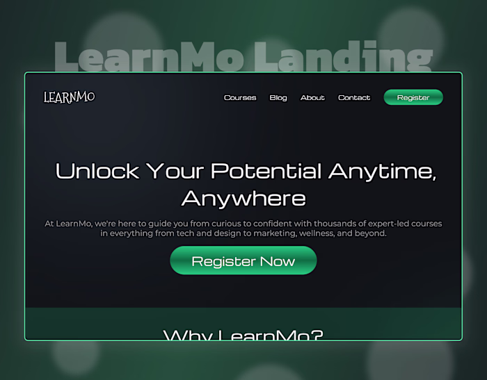 LearnMo - Figma & Framer Landing Page