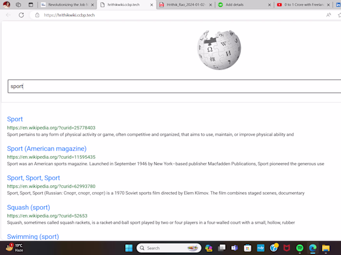 Wikipedia Search Application 