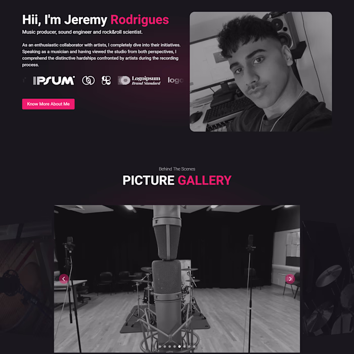 Comprehensive Website for a Musician