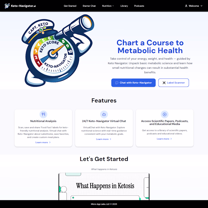 Health Tracking Web App - Keto Navigator